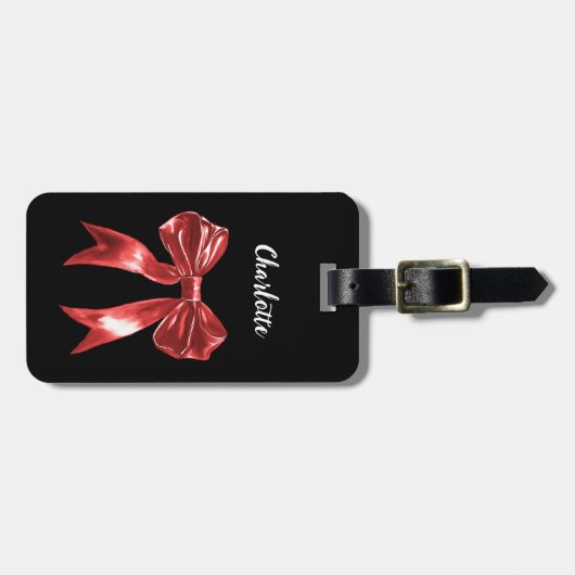 Schwarz-Rot-Bogen-Namen Gepäckanhänger (Vorderseite horizontal)