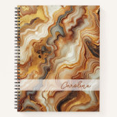 Schwarz-Rot-Braun-Gelb-Gold-Marmor Art-Muster Notizblock (Vorderseite)