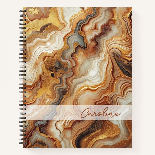 Schwarz-Rot-Braun-Gelb-Gold-Marmor Art-Muster Notizblock (Vorderseite)