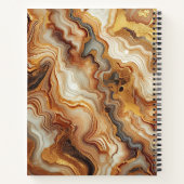 Schwarz-Rot-Braun-Gelb-Gold-Marmor Art-Muster Notizblock (Rückseite)