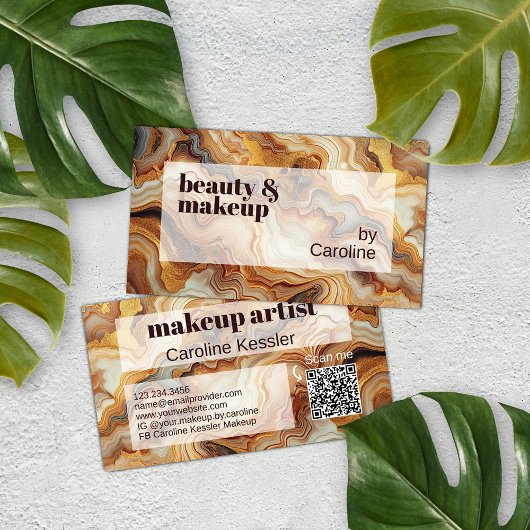 Schwarz-Rot-Braun-Gelb-Gold-Marmor Art-Muster Visitenkarte