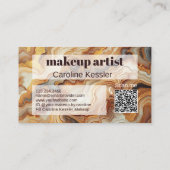 Schwarz-Rot-Braun-Gelb-Gold-Marmor Art-Muster Visitenkarte (Rückseite)