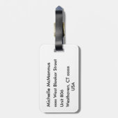 Schwarz-Rot-Buffalo Kariert Gepäckanhänger (Rückseite vertikal)