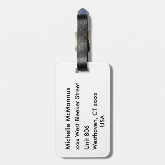 Schwarz-Rot-Buffalo Kariert Gepäckanhänger (Rückseite vertikal)