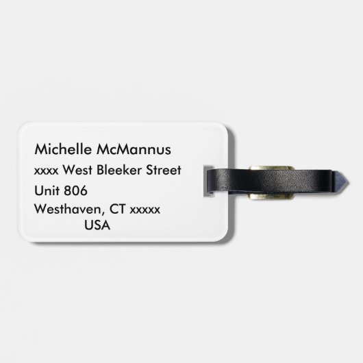 Schwarz-Rot-Buffalo Kariert Gepäckanhänger (Rückseite horizontal)