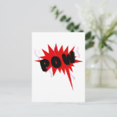 Schwarz/Rot-Comic-Text und Erstplattung POW Postkarte (Stehend Vorderseite)
