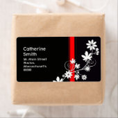 Schwarz-Rot-Daisy-Adressenmarken (Insitu)