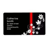 Schwarz-Rot-Daisy-Adressenmarken (Vorne)