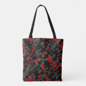 Schwarz-Rot-Diagonal-Camouflage mit Contour-Linien Tasche (Rückseite)