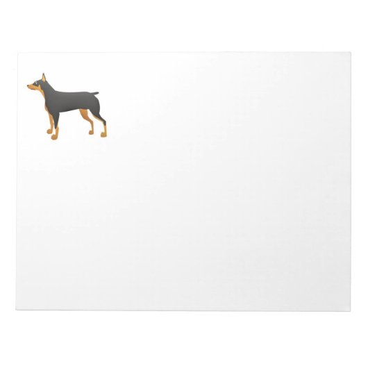 Schwarz-Rot-Dobermann-Neuwürfel Notizblock (Vorderseite)