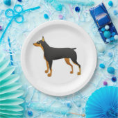 Schwarz-Rot-Dobermann-Neuwürfel Pappteller (Party)