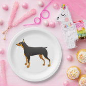 Schwarz-Rot-Dobermann-Neuwürfel Pappteller (Party)