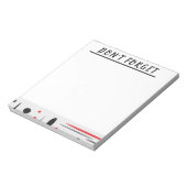 Schwarz-Rot-DON"T VERGESSEN Notepad Notizblock (Rotiert)