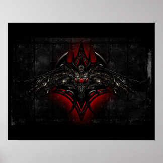 Schwarz-Rot-Drachen-Poster Poster