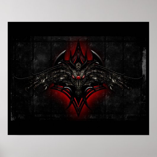 Schwarz-Rot-Drachen-Poster Poster (Vorne)