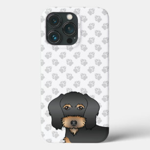 Schwarz-Rot-Drahtiger Dachshund Kopf und Pfoten Case-Mate iPhone Hülle