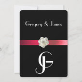 Schwarz-Rot-Elegant-Gay/Lesben-Einladung zur Hochz Einladung (Vorderseite)