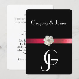 Schwarz-Rot-Elegant-Gay/Lesben-Einladung zur Hochz Einladung