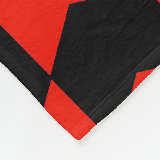 Schwarz/Rot Fleecedecke (Ecke)