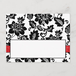Schwarz/Rot-Flora-Damast-Hochzeitsstimmung Platzka Postkarte