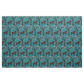 Schwarz/Rot-Folkespferd/Folkvögel/Blume 2.7 Stoff (Fat Quarter (45,7 x 55,9 cm))