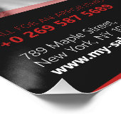 Schwarz-Rot-Friseur, Friseur (glänzend) Poster (Ecke)