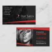 Schwarz-Rot-Friseur, Frisör, Frisör Visitenkarte (Vorne/Hinten)