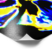 Schwarz, Rot, Gelb, Blau-Raum-Blume Fotodruck (Ecke)