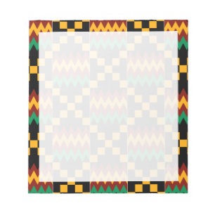 Schwarz Rot Gelb Grün Kwanzaa Kente Stoff Notizblock
