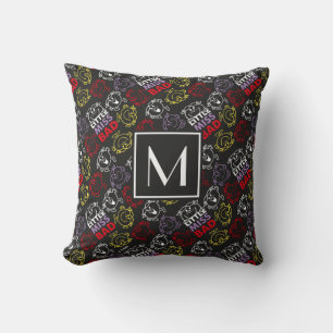 Schwarz, Rot & Gelb Muster   Monogramm Kissen