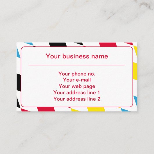 Schwarz-Rot-Gelb- und Blaubayerisches Diamantmuste Visitenkarte (Vorderseite)