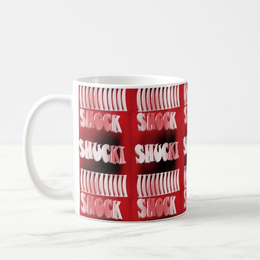 Schwarz-Rot-gemustert Kaffeetasse (Links)