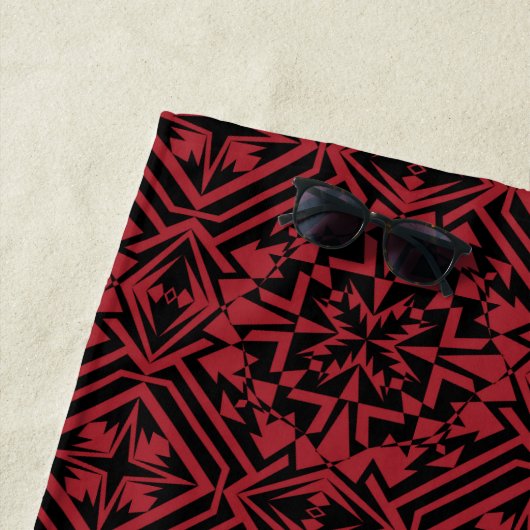 Schwarz-Rot-Geometrie Strandtuch (Beispiel)
