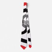 Schwarz Rot Geometrisch Krawatte (Vorderseite)