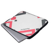 Schwarz-Rot-Geometrische Textur mit Anpassung Laptopschutzhülle (Vorne Knopf)