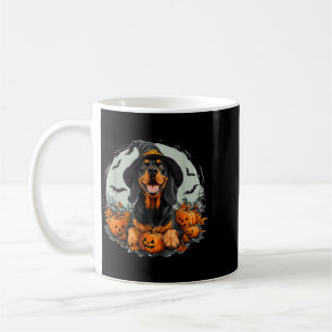 Schwarz-Rot gescheckter Coonhound Hund mit Hexenhu Kaffeetasse