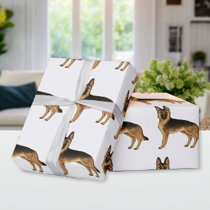 Schwarz-Rot getigerter Deutscher Schäferhund Carto Geschenkpapier