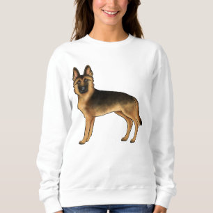 Schwarz-Rot getigerter deutscher Schäferhund Illus Sweatshirt