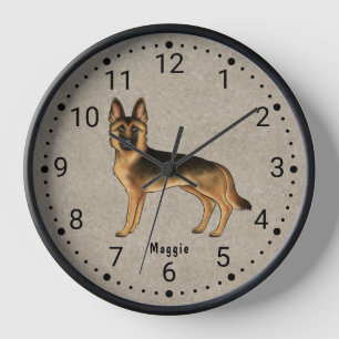 Schwarz-Rot getigerter Deutscher Schäferhund Numme Uhr
