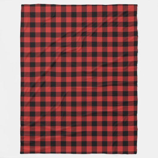 Schwarz-Rot-Gingham-Muster geprüft Fleecedecke (Vorderseite)