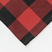 Schwarz-Rot-Gingham-Muster geprüft Fleecedecke (Ecke)