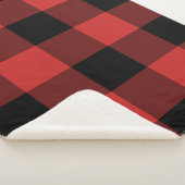 Schwarz-Rot-Gingham-Muster Sherpadecke (3/4)