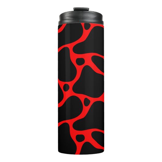 Schwarz-Rot-Giraffen-Muster-Flasche Thermosbecher (Vorderseite)