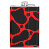 Schwarz-Rot-Giraffenmuster bei Tieren Flachmann (Rückseite)