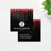 Schwarz-Rot-Glitzer-Tropfen-Logo-Werbekarte (Schreibtisch)