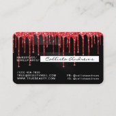 Schwarz-Rot-Glitzer-Tropfen: Metallischer Kredit Visitenkarte (Rückseite)