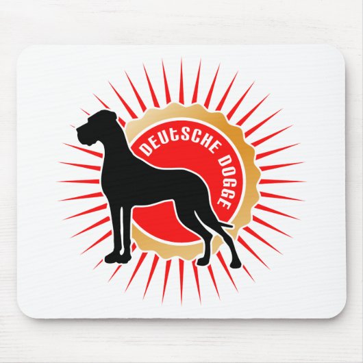 Schwarz-Rot-Gold Deutsche Doggen Mousepad (Vorne)
