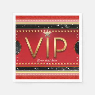 Schwarz Rot Gold Glam Stars VIP-Ticket Custom Part Serviette