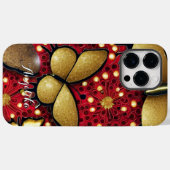 Schwarz-Rot-Gold-Glitzer Schmetterlinge nach Maß Case-Mate iPhone Hülle (Rückseite (Horizontal))