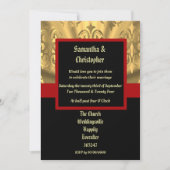 Schwarz-Rot-Gold-Hochzeit-Foto-Einladung Einladung (Vorderseite)